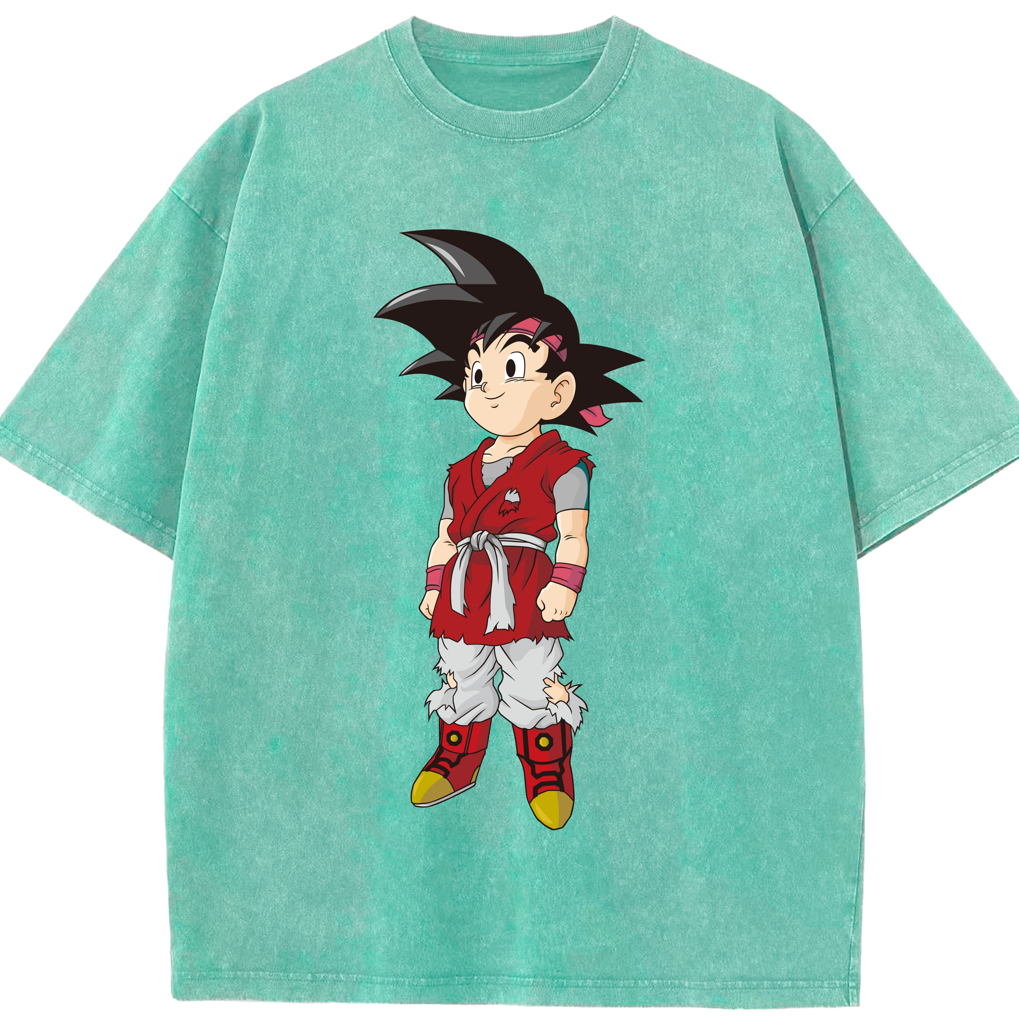 （画像用） ドラゴンボール 孫悟空（そん ごくう）Son Goku カカロット DRAGON BALL Kakarotto 綿100% ヴィンテージ風 半袖Tシャツ（フロントプリント）
